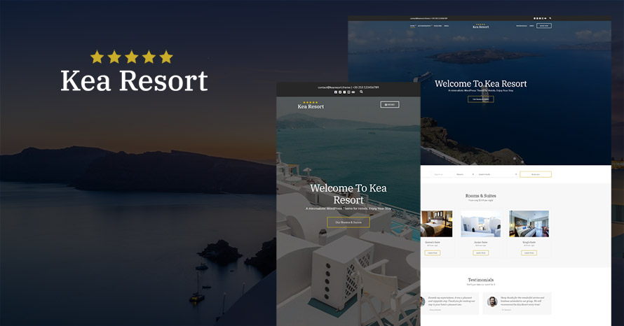 The updated version of Kea resort is now live WordPress template