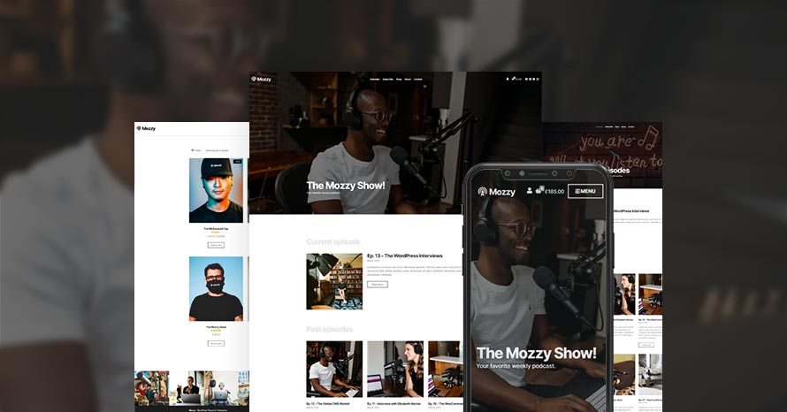 Meet Mozzy, a WordPress theme for Podcasters WordPress template